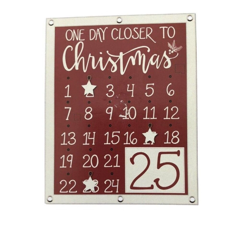 Primitives By Kathy Canvas Wall Banner Christmas Countdown Advent Calendar One